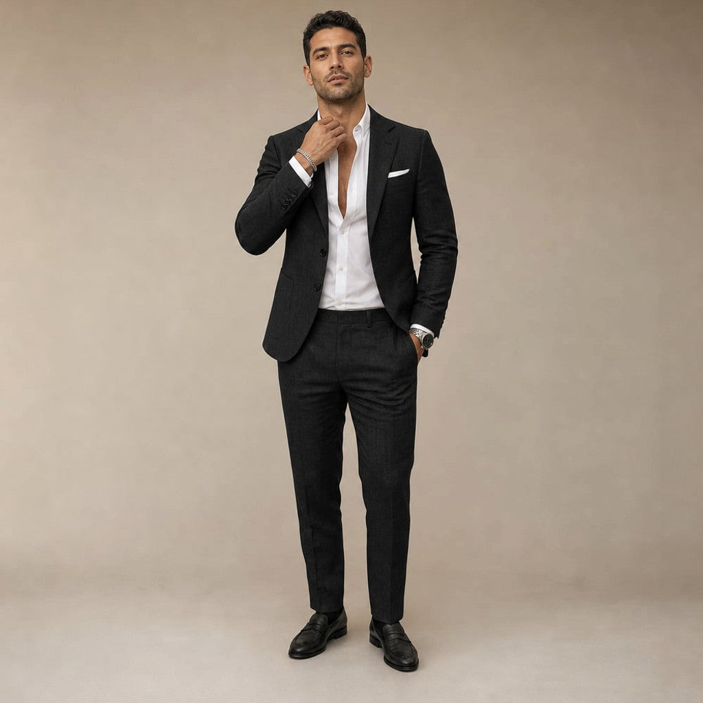 Ravorn | Trouser Blazer Set Slim Fit Tailored Two-Piece Black – Product Photo