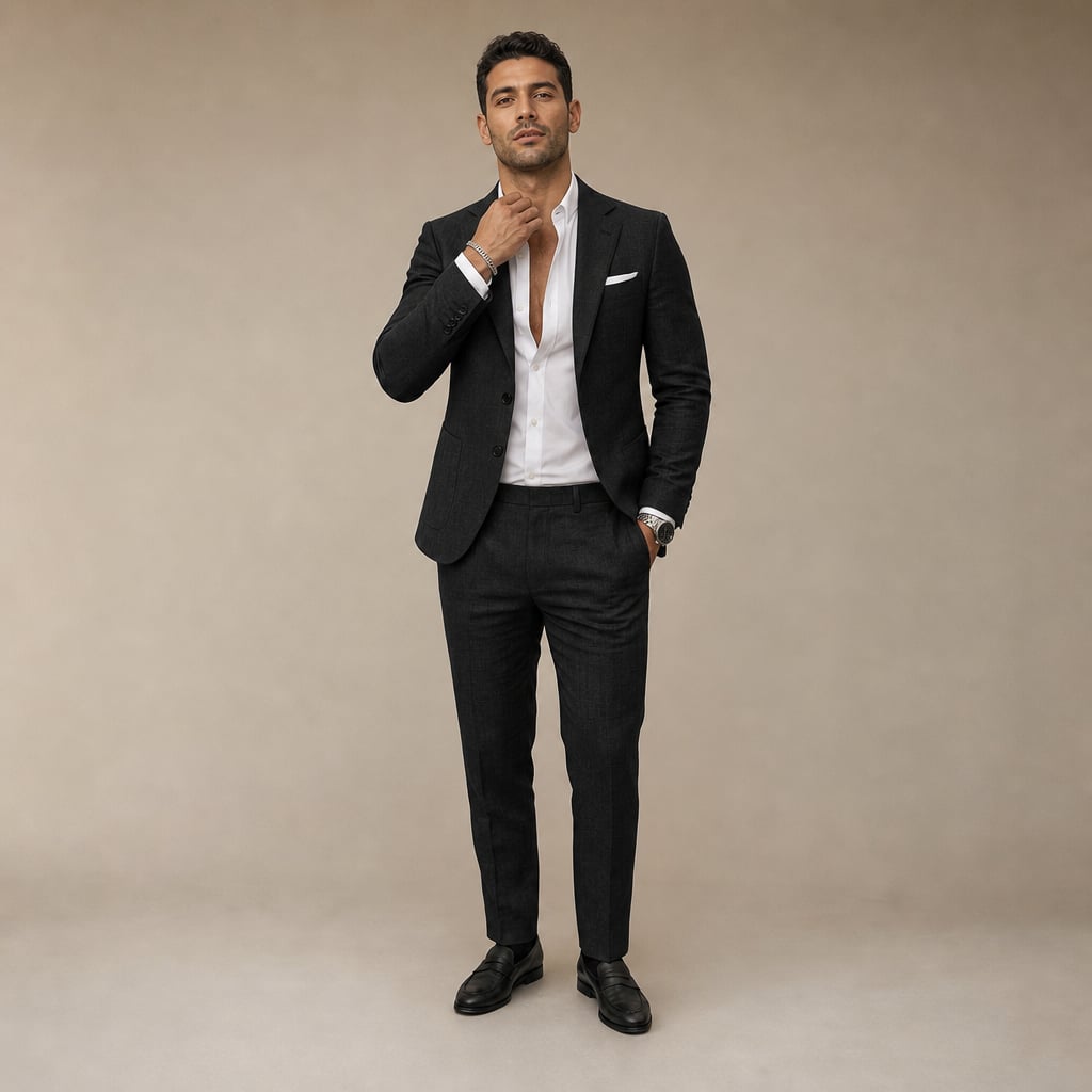 Ravorn | Trouser Blazer Set Slim Fit Tailored Two-Piece Black – Product Photo