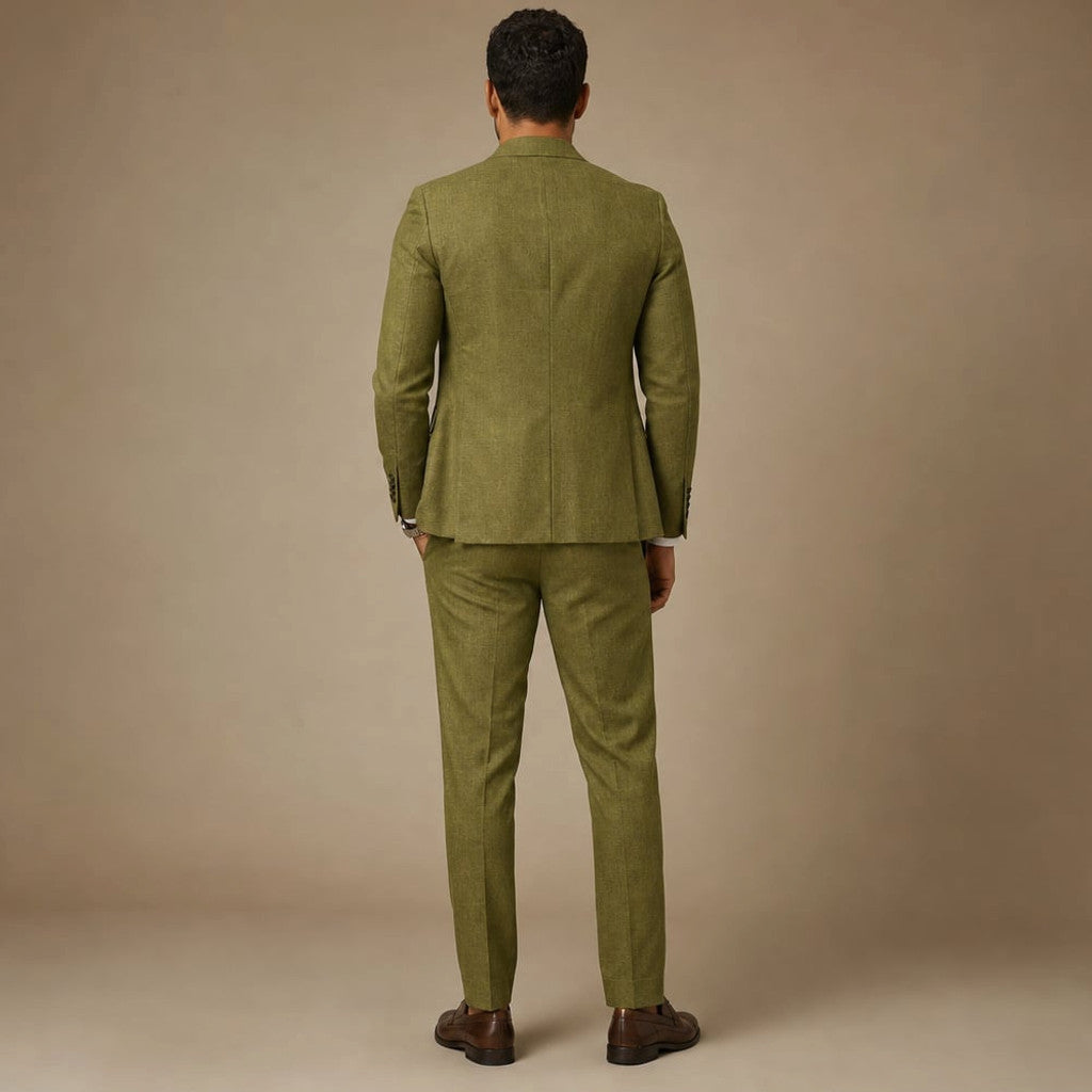 Ravorn | Trouser Blazer Set Slim Fit Tailored Two-Piece Olive Green – Full Look