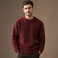 Rothwell | Cable Knit Jumper Heavy Gauge Maroon – Product Photo
