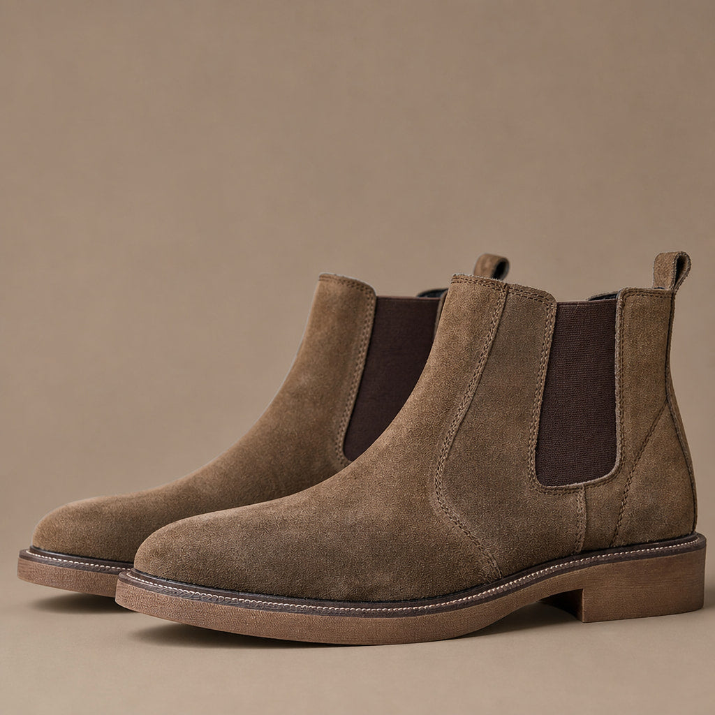 Suede Chelsea Boot Gum Sole in Camel – Tomosino Premium Menswear