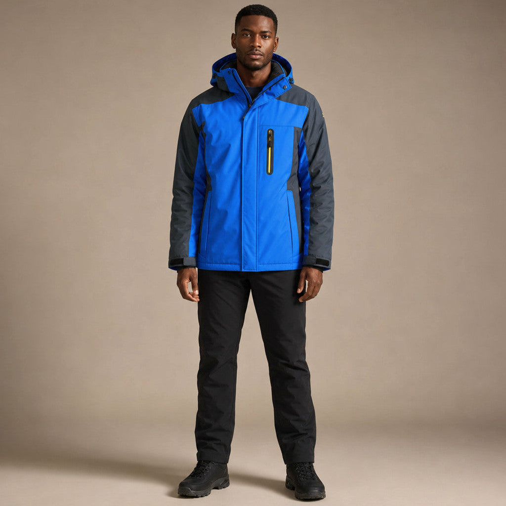 Stanford | Windbreaker Coat Removable Hood in Blue – Premium Editorial