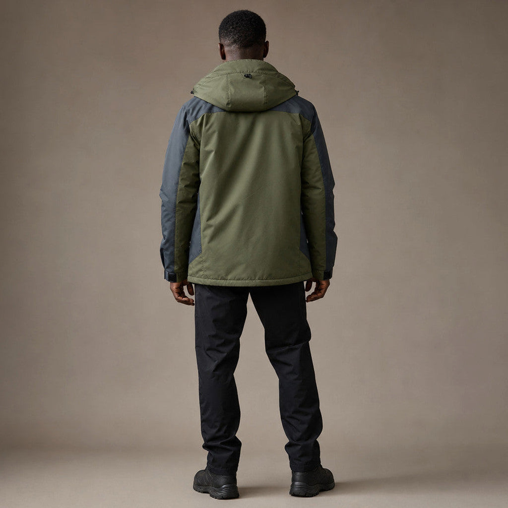 Stanford | Windbreaker Coat Removable Hood Green – Full Look