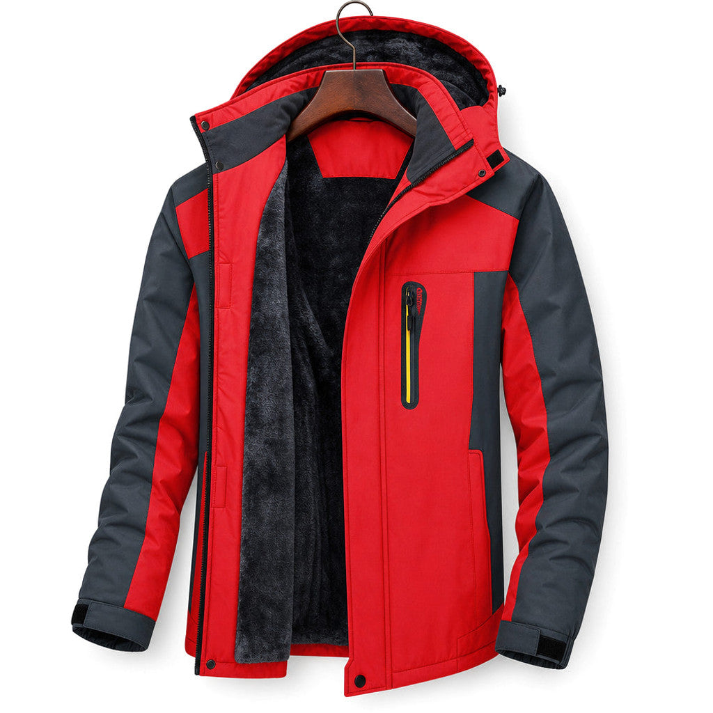 Stanford | Windbreaker Coat Removable Hood Red – Product Photo