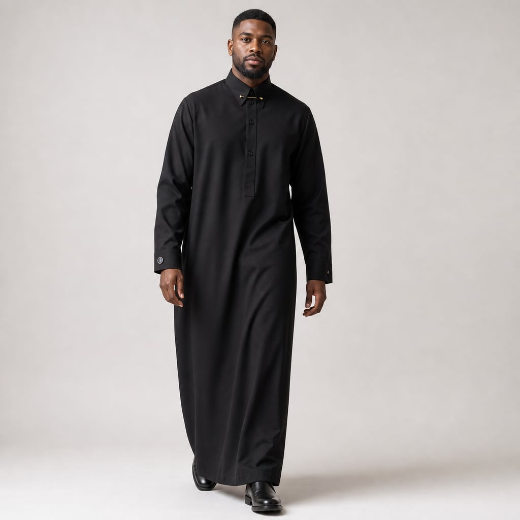 Stravan | Dress Shirt French Cuffs Collar Bar Detail Black – Product Photo