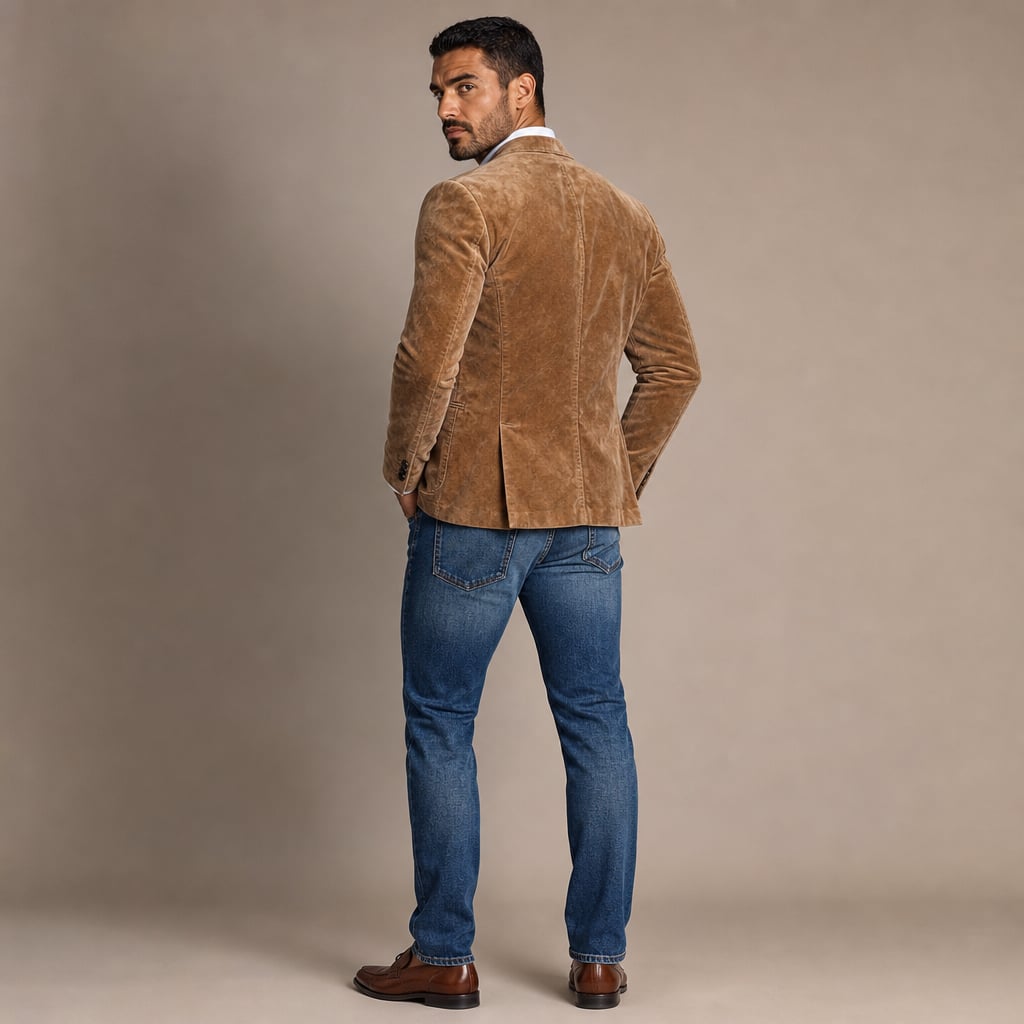 Suede Blazer Slim Fit Light Brown Light Brown – Side Angle View