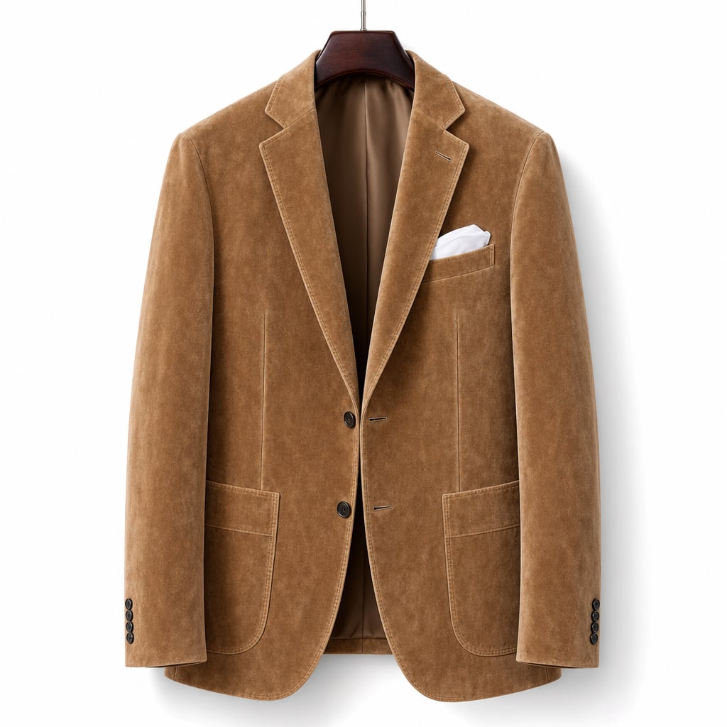 Suede Blazer Slim Fit Light Brown Light Brown – Product Photo
