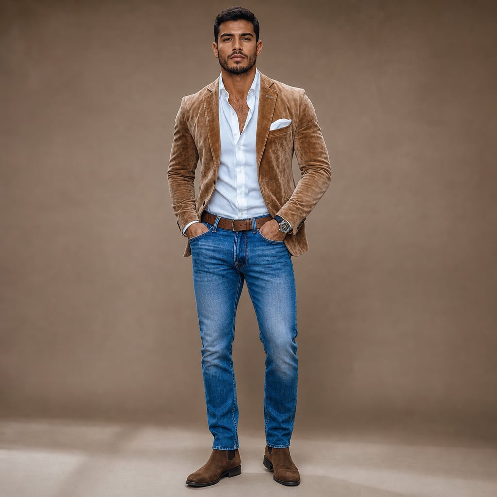 Suede Blazer Slim Fit Light Brown in Light Brown – Tomosino Premium Menswear