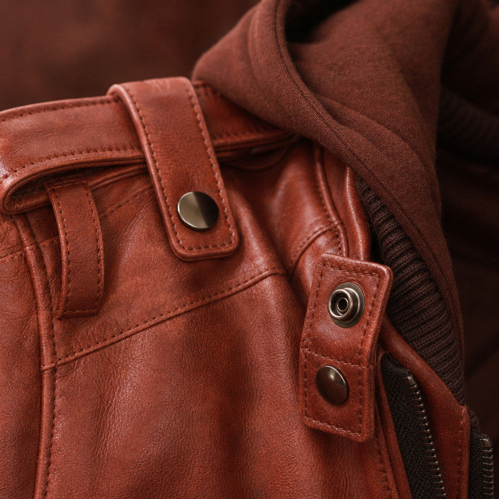 Tarnwick | Bomber Jacket Removable Hood Brown – Product Photo