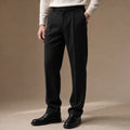 Thornwood | Dress Trouser Herringbone Pleated Front Black – Product Photo