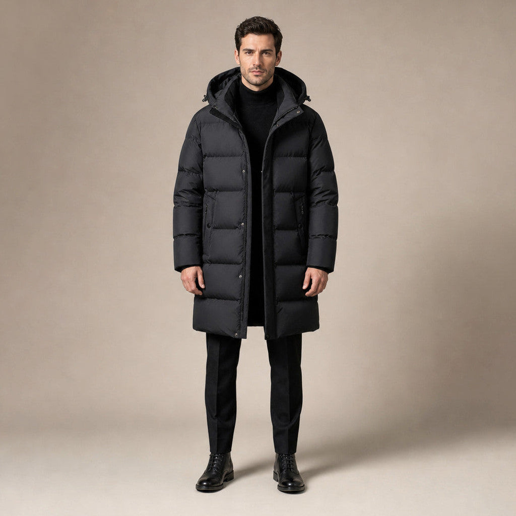 Timothy | Packable Down Coat Hooded Parka in Black – Premium Editorial