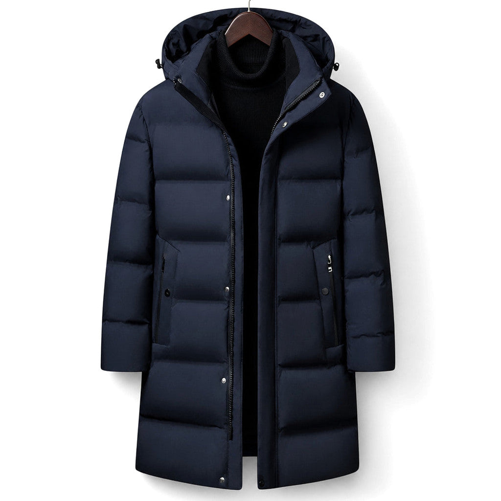 Timothy | Packable Down Coat Hooded Parka Dark Blue – Product Photo