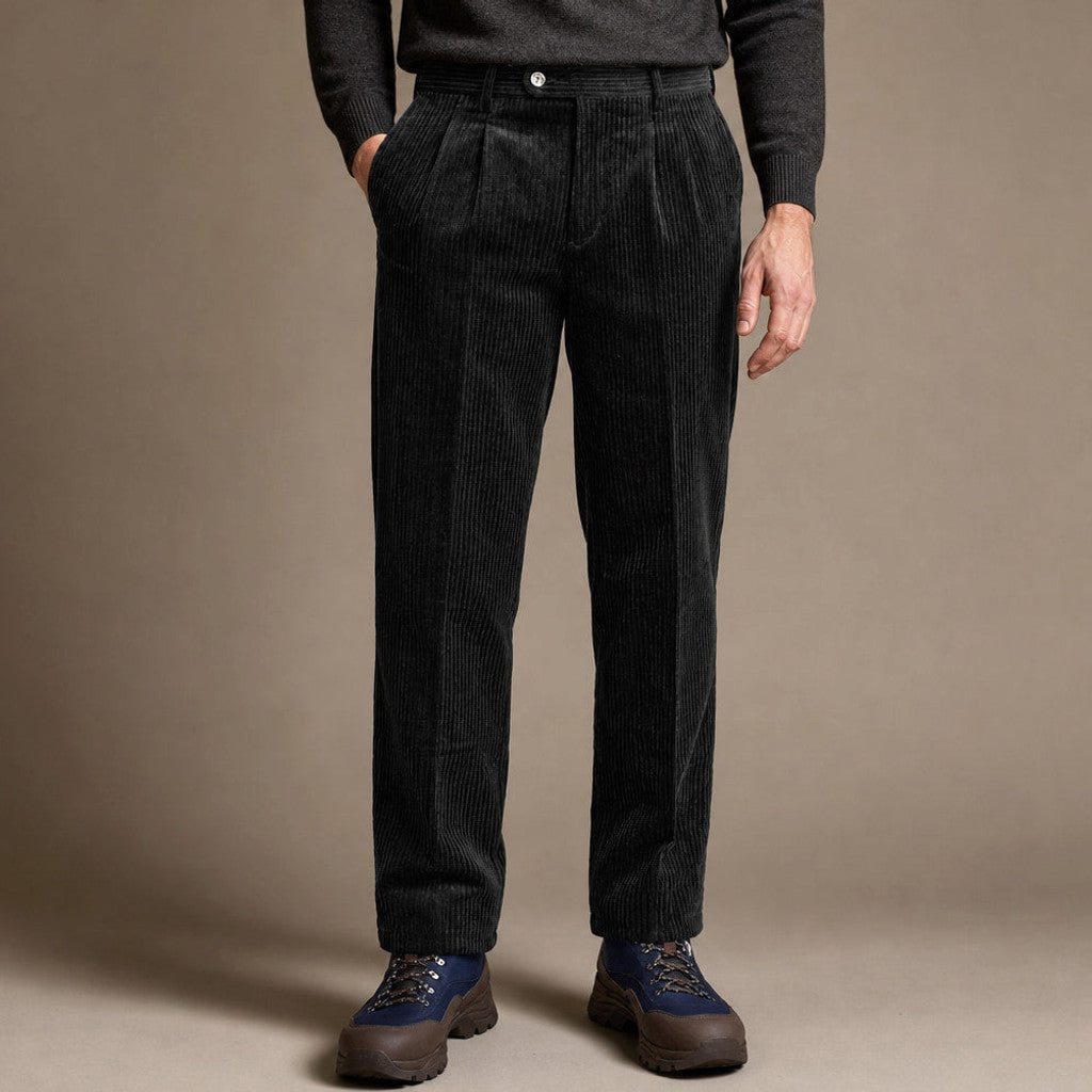 Vandor | Corduroy Pants Pleated Front Classic Fit – Product Photo