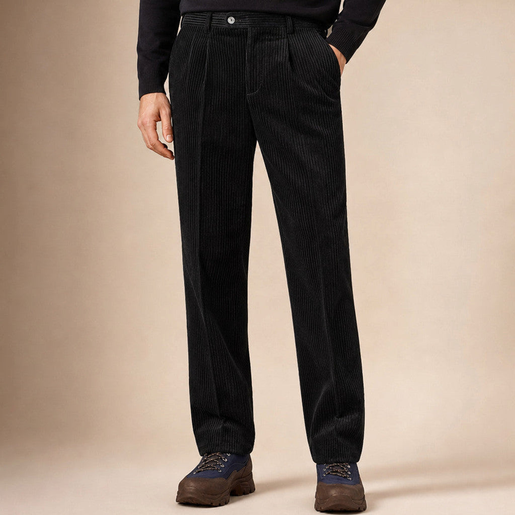 Vandor | Corduroy Pants Pleated Front Classic Fit – Product Photo