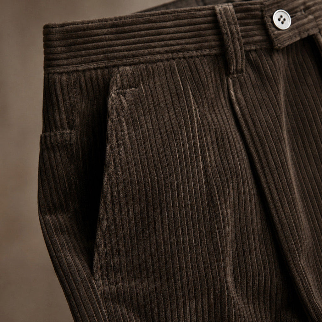Vandor | Corduroy Pants Pleated Front Classic Fit – Product Photo