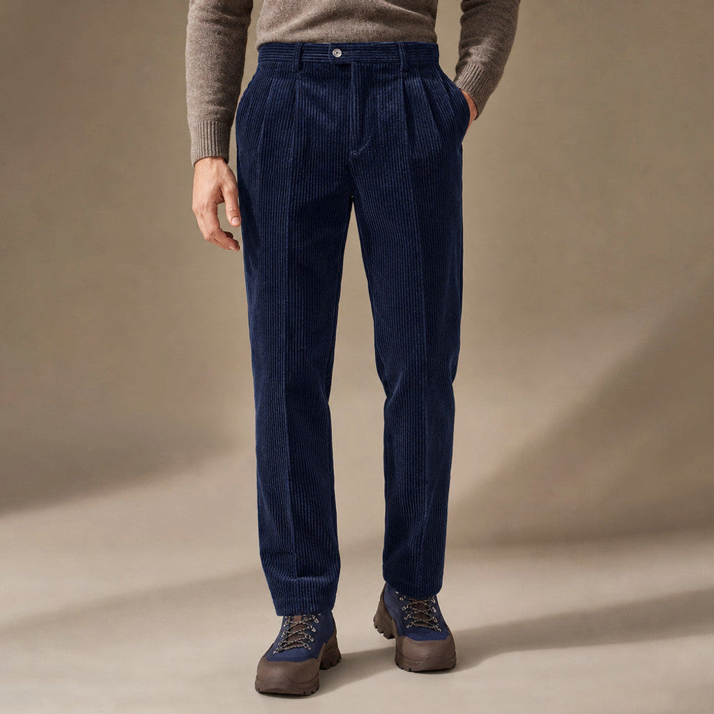 Vandor | Corduroy Pants Pleated Front Classic Fit – Product Photo