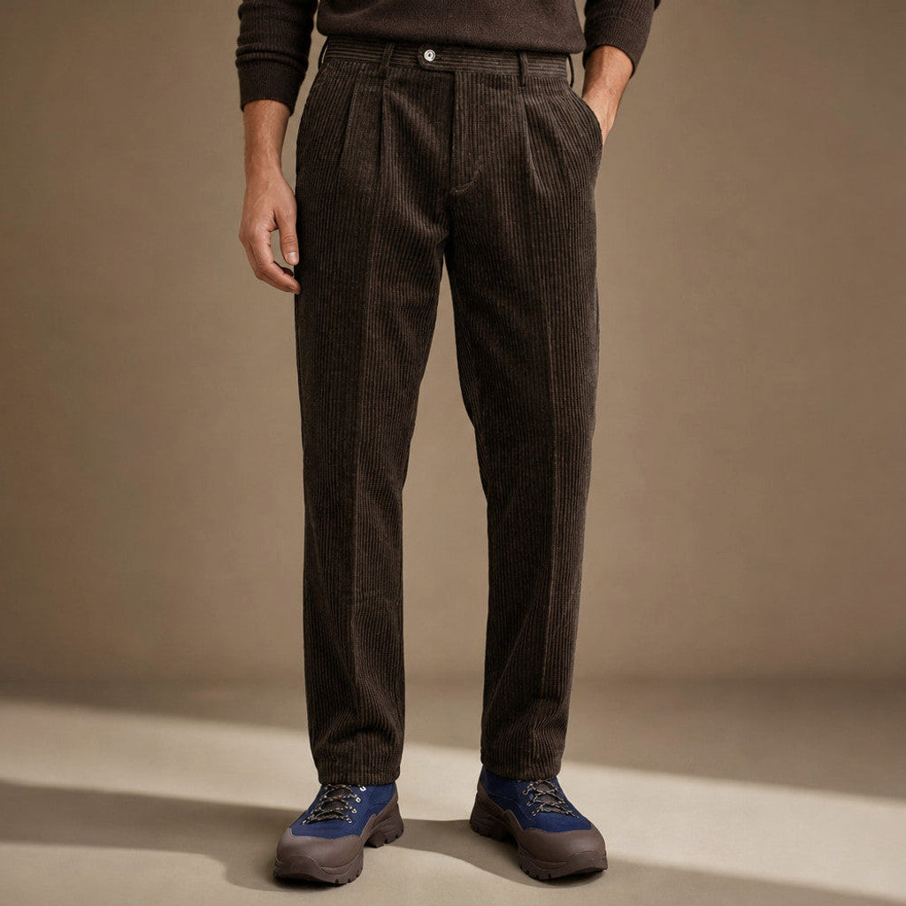 Vandor | Corduroy Pants Pleated Front Classic Fit – Product Photo