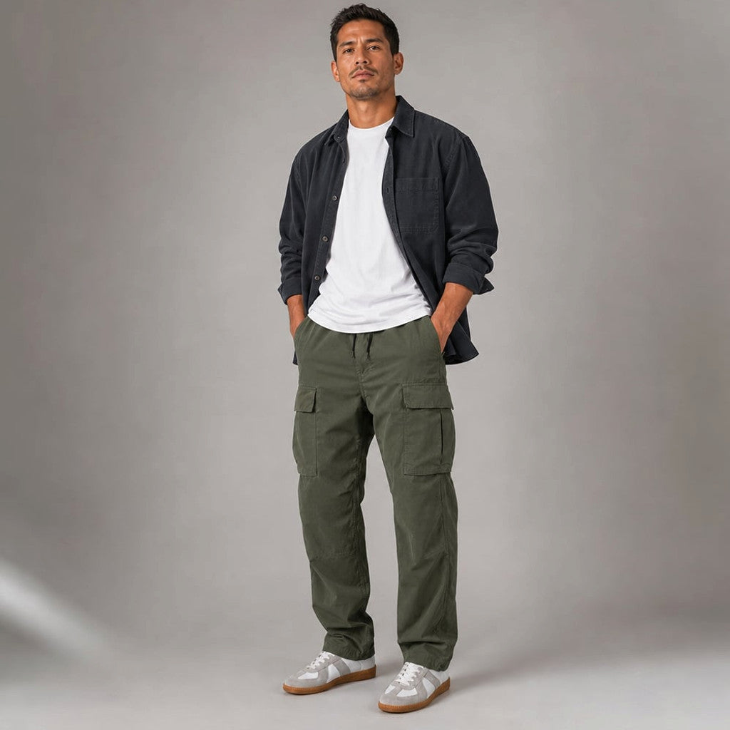 Velnax | Cargo Pants Relaxed Straight-Leg Utility Trouser Green – Product Photo
