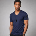 Vexarn | Fit Shirt V-Neck Muscle Tee Four-Way Stretch Marine blue – Product Photo