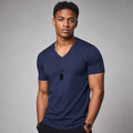 Vexarn | Fit Shirt V-Neck Muscle Tee Four-Way Stretch Marine blue – Product Photo