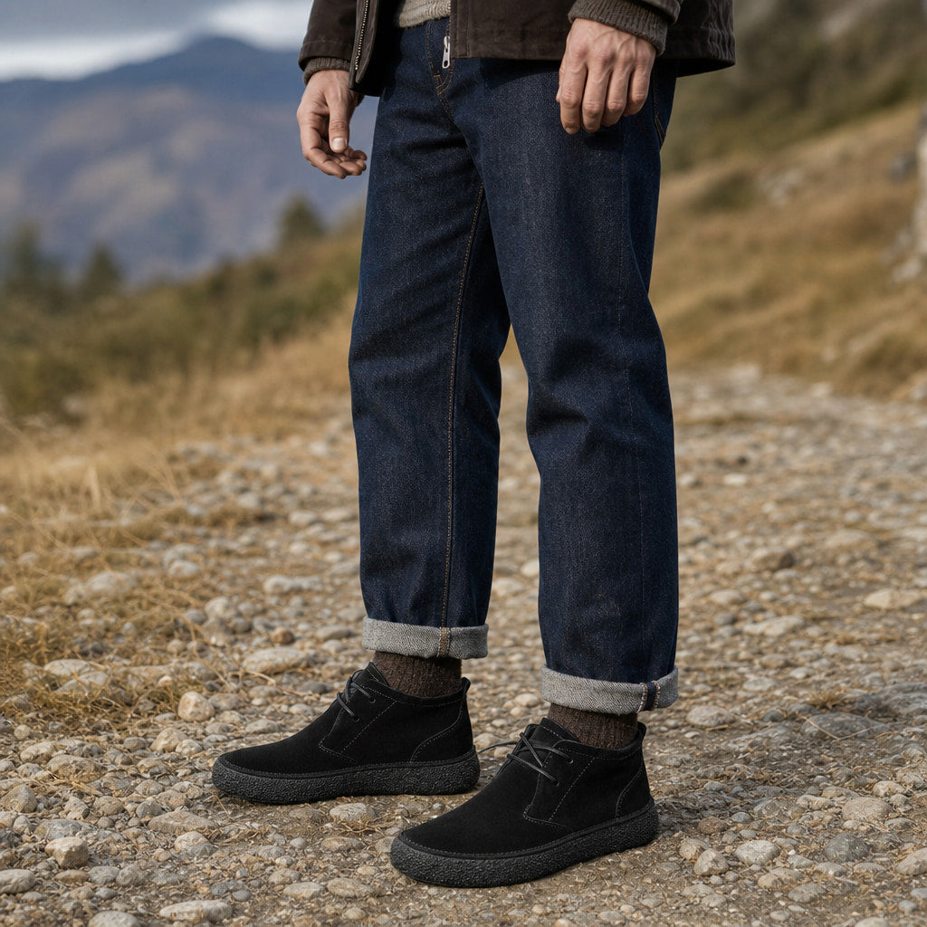 Dealer Boots Suede Crepe Sole Black – Product Photo