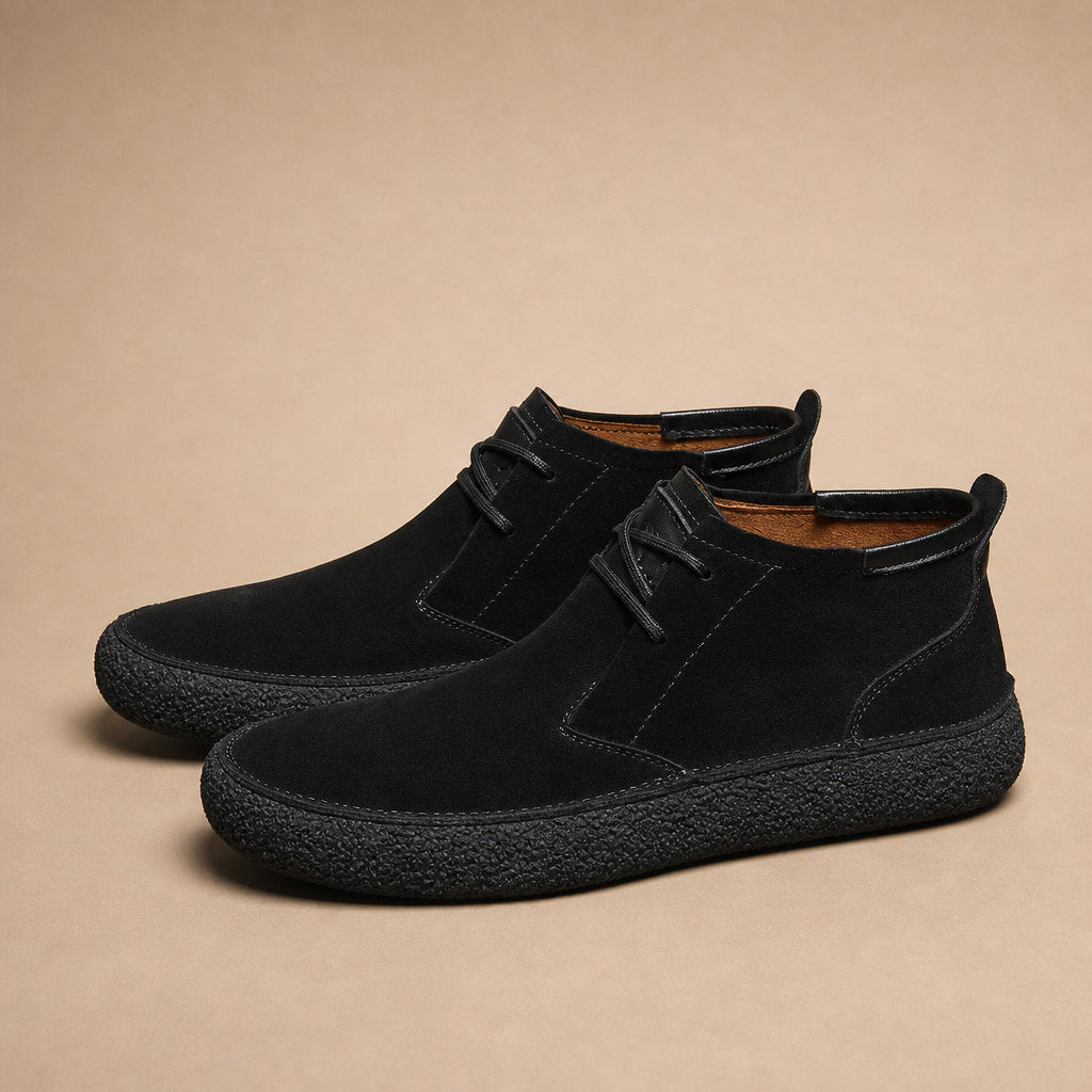 Dealer Boots Suede Crepe Sole in Black – Tomosino Premium Menswear