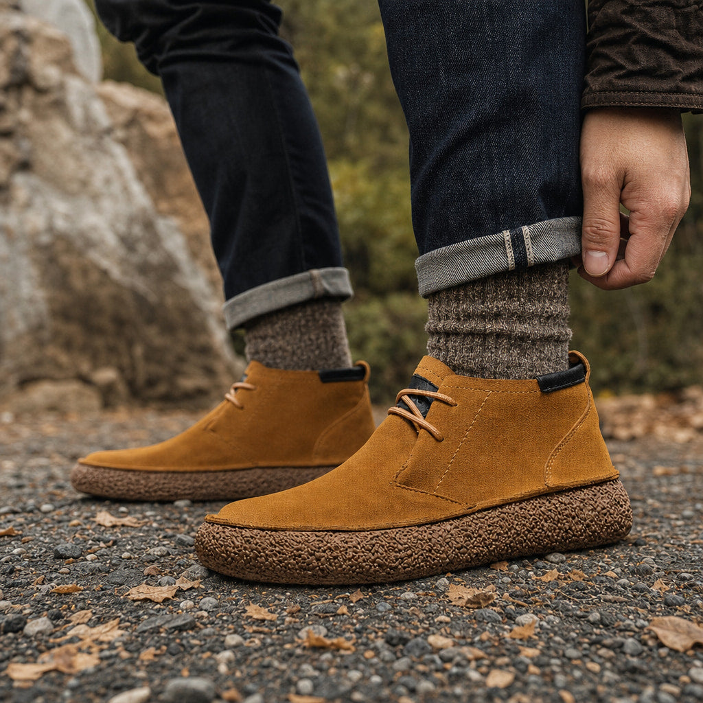 Dealer Boots Suede Crepe Sole Brown – Side Angle View