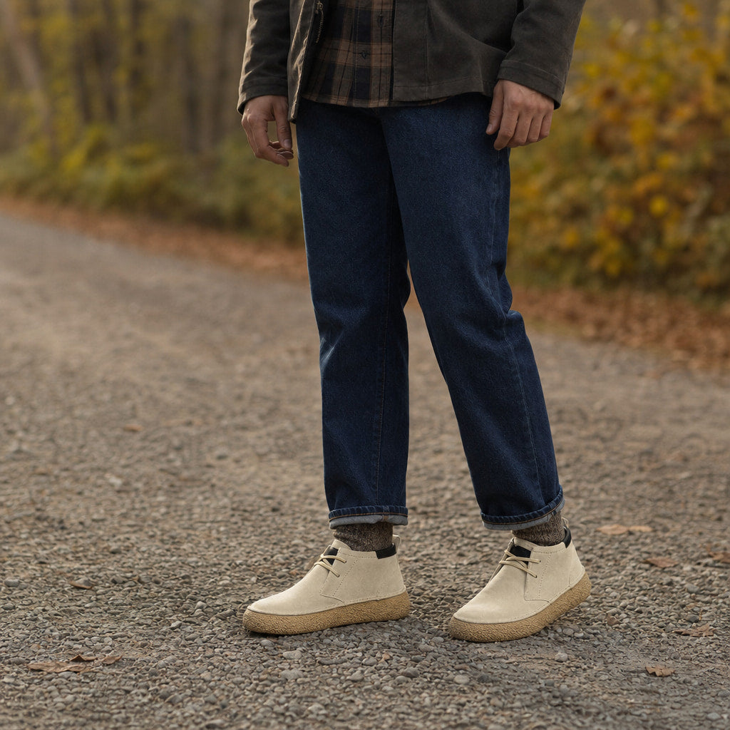 Dealer Boots Suede Crepe Sole Cream – Product Photo