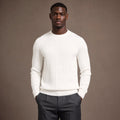 Webster | Ribbed Crewneck Sweater Cotton-Linen Ivory – Product Photo