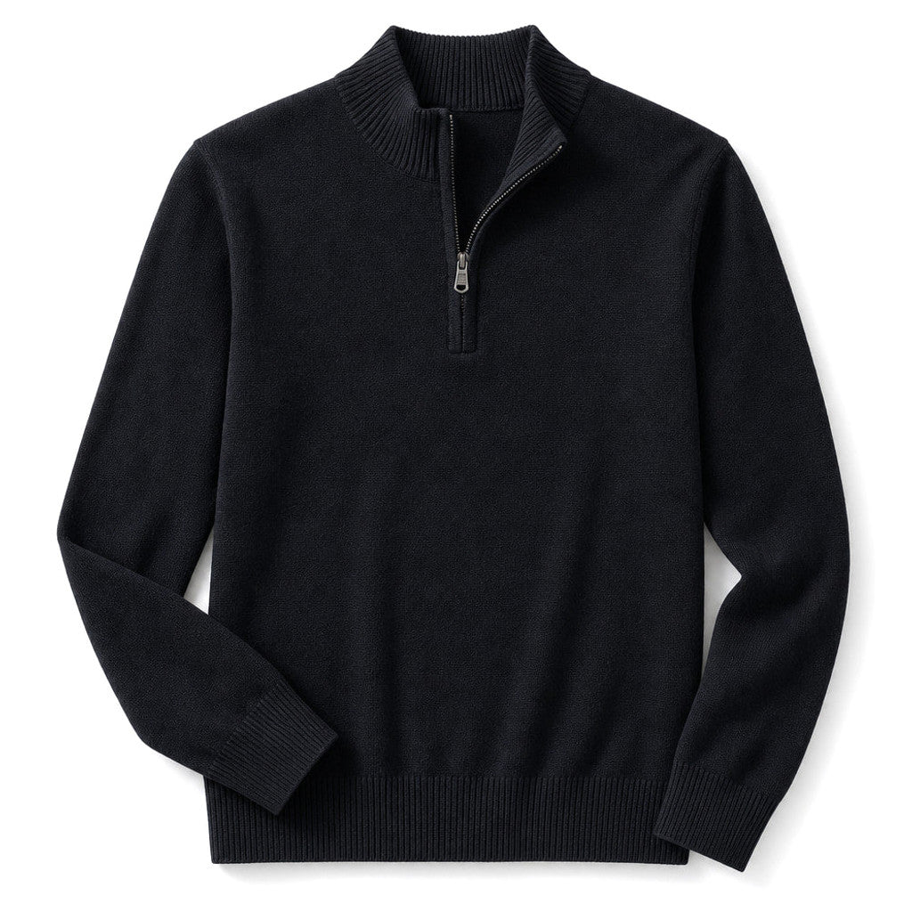 Westbrook | Half Zip Pullover Funnel Collar Black – Product Photo