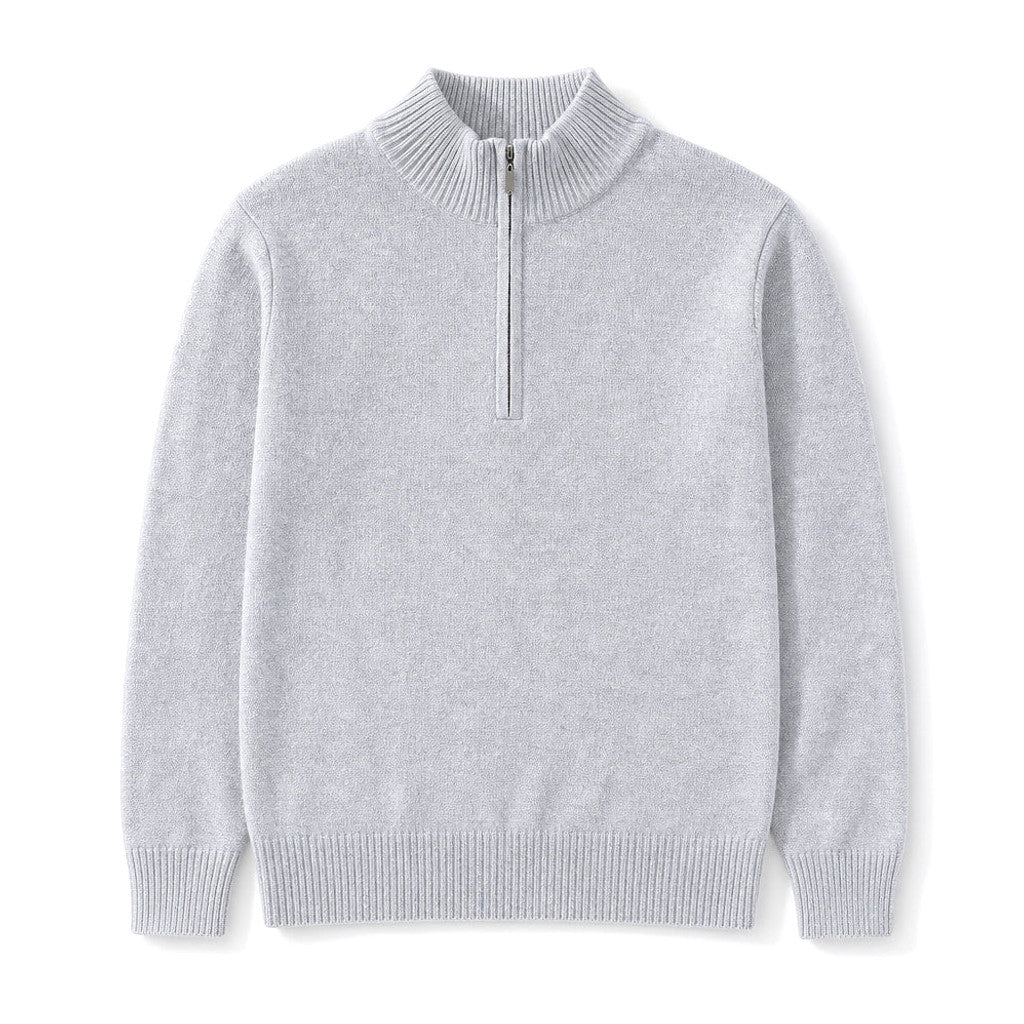 Westbrook | Half Zip Pullover Funnel Collar Light Gray – Product Photo
