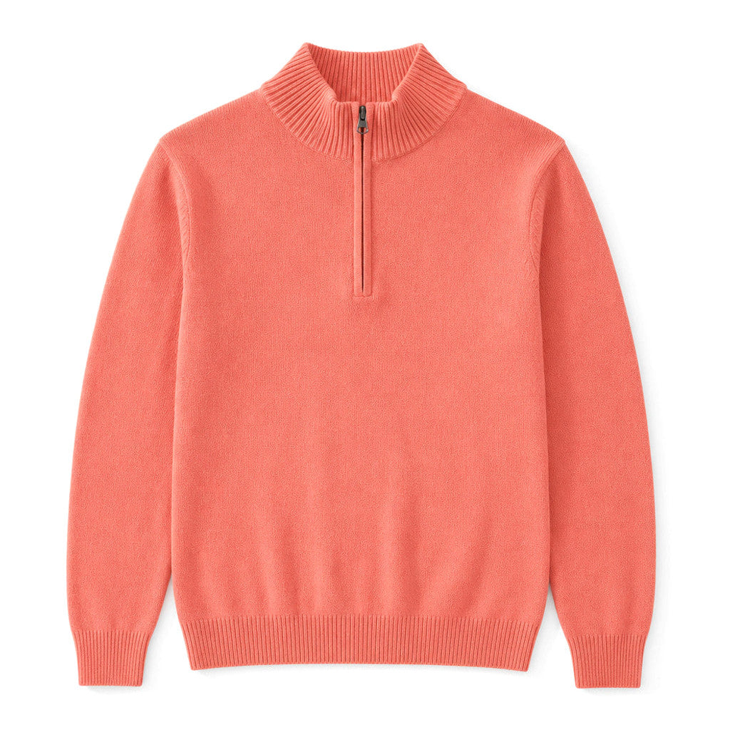 Westbrook | Half Zip Pullover Funnel Collar Salmon – Product Photo