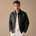Wexford | Leather Trucker Jacket Sheepskin Black – Product Photo