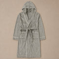 Hooded Bathrobe Plush Fleece Light Gray – Product Photo
