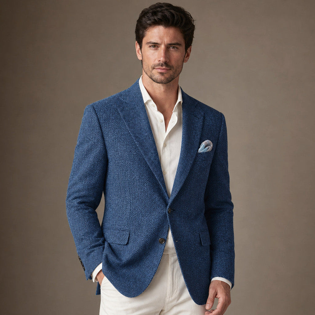Wrenfell | Blazer Herringbone Regular Fit Blue – Product Photo