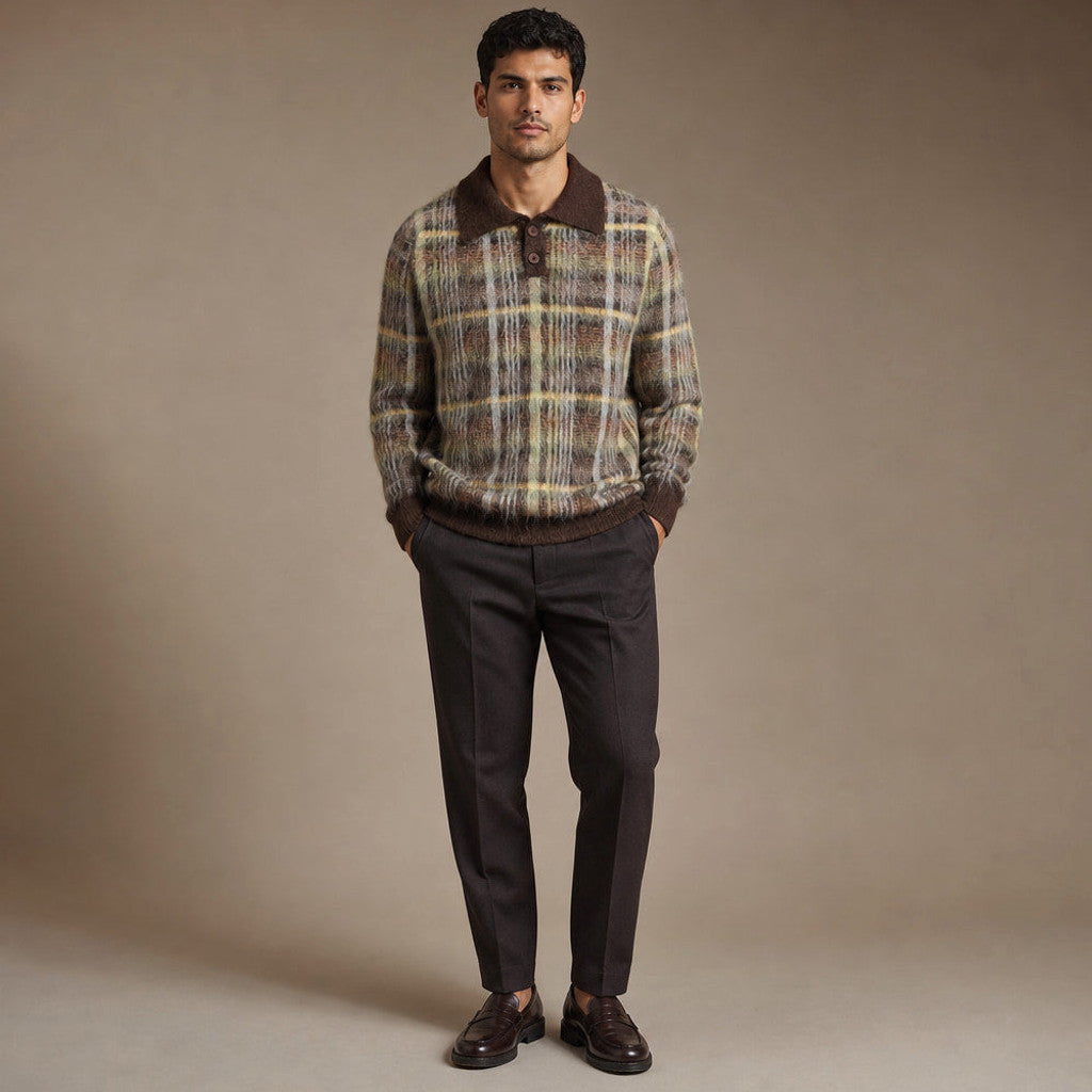 Willard | Polo Shirt Brushed Knit Patterned