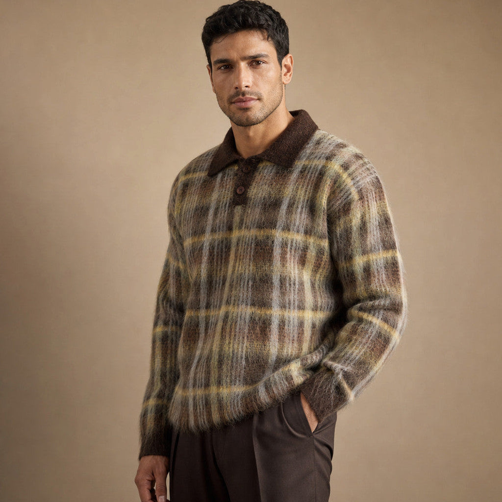 Willard | Polo Shirt Brushed Knit Patterned