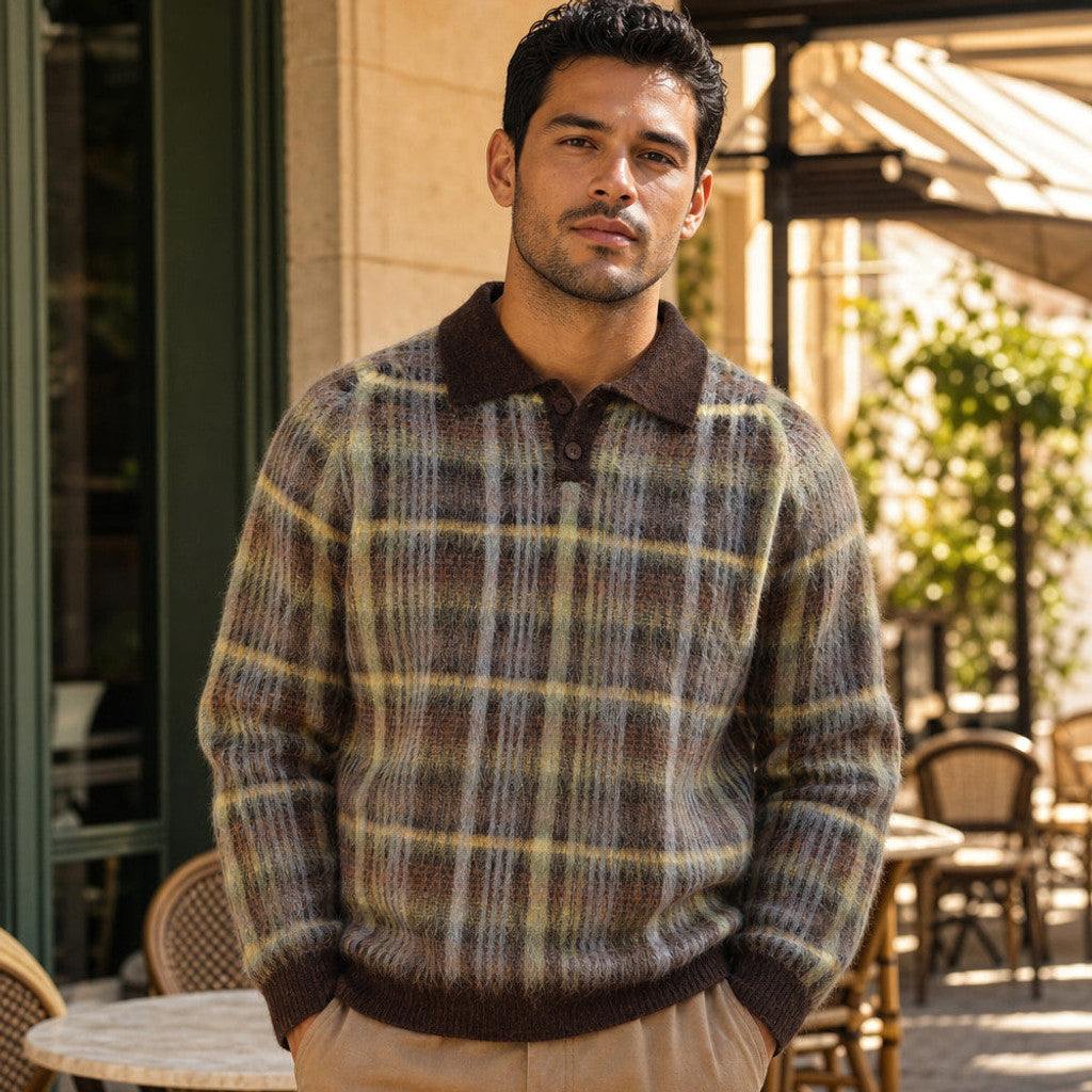 Willard | Polo Shirt Brushed Knit Patterned