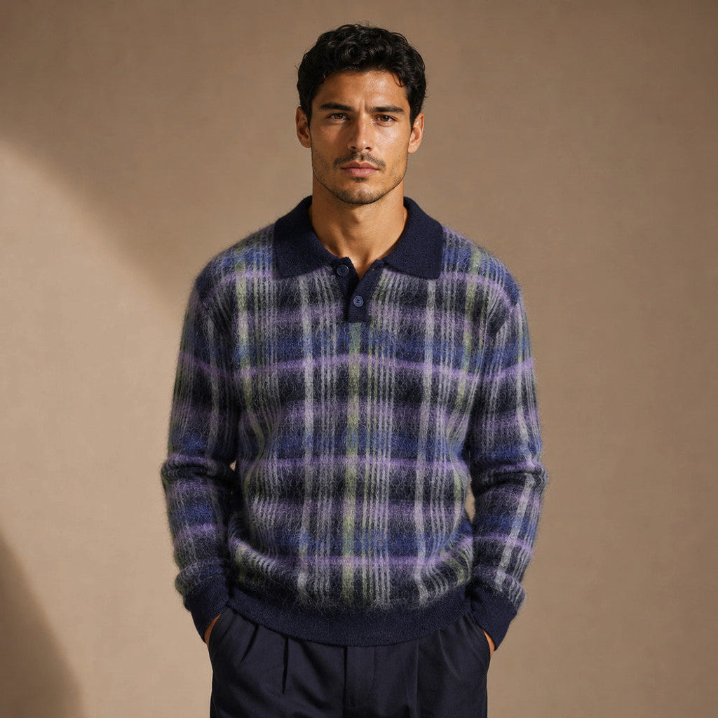 Willard | Polo Shirt Brushed Knit Patterned